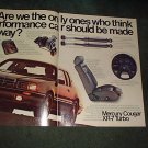 1984 1985 MERCURY COUGAR XR7 XR-7 TURBO CAR AD 2-PAGE
