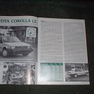 1984 TOYOTA COROLLA LE ORIGINAL ROAD TEST 4-PAGE
