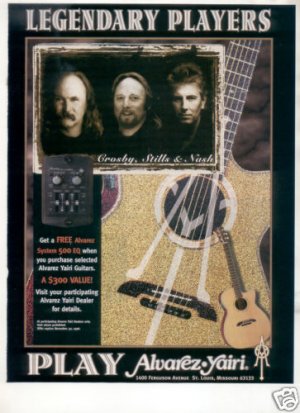 ALVAREZ YAIRI GUITAR AD CROSBY STILLS NASH 1996