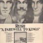 * 1977 RUSH A FAREWELL TO KINGS POSTER TYPE TOUR AD