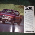 1984 1985 PONTIAC GRAND AM VINTAGE CAR AD 2-PAGE