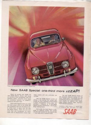 1966 1967 SAAB SPECIAL VINTAGE CAR AD