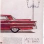 * 1960 LINCOLN CONTINENTAL VINTAGE CAR AD 2-PAGE