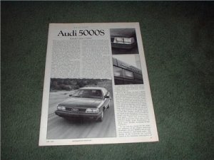 1983 AUDI 5000S 5000 S ROAD TEST AD 7-PAGE