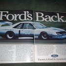 1982 FORD MUSTANG CAR AD RACING 2-PAGE