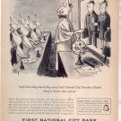 * 1963 FIRST NATIONAL CITY BANK TRAVELERS CHECKS AD