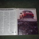 1986 SAAB 900S 900 TURBO VINTAGE CAR AD 2-PAGE