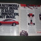1989 HONDA ACURA  LEGEND COUPE VINTAGE CAR AD 2-PAGE