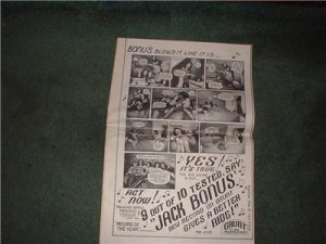 1972 JACK BONUS POSTER TYPE  AD