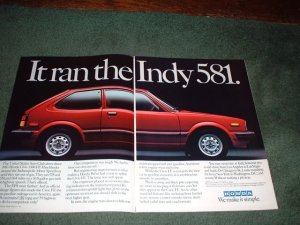 1983 HONDA CIVIC CAR AD 2-PAGE