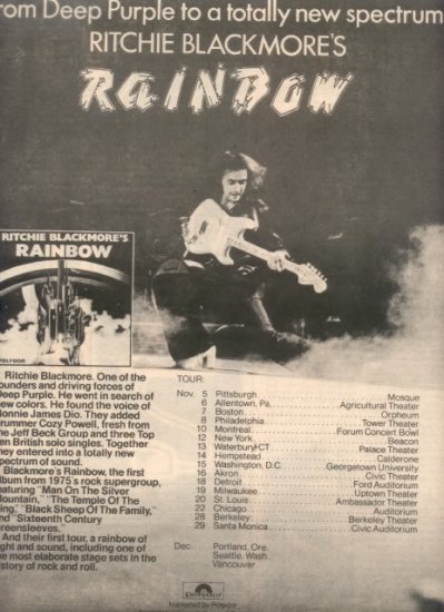 rainbow tour 1975
