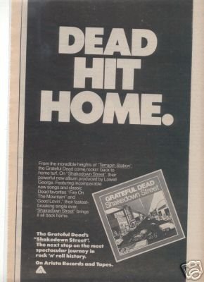 GRATEFUL DEAD SHAKEDOWN STREET PROMO AD 1979