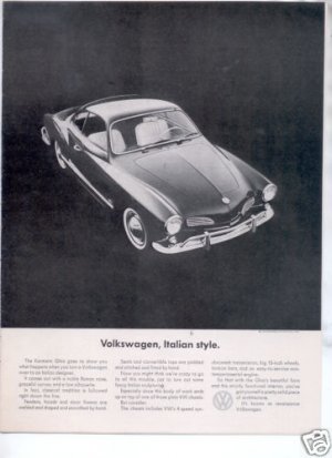 1964 VW VOLKSWAGEN KARMANN GHIA CAR AD