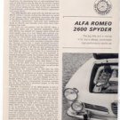 1964 ALFA ROMEO 2600 SPYDER ROAD TEST CAR AD
