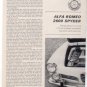 1964 ALFA ROMEO 2600 SPYDER ROAD TEST CAR AD