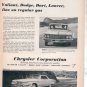 * 1961 CHRYSLER NEWPORT LANCER  DODGE DART PRINT AD 2-P