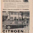 1958 CITROEN ID19 DS19 VINTAGE CAR AD