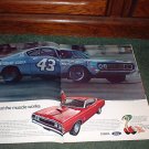 1969 FORD TORINO COBRA CAR AD RICHARD PETTY 2-PAGE