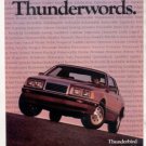1985 FORD THUNDERBIRD VINTAGE CAR AD