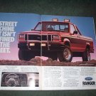 1989 FORD RANGER STX 4X4 VINTAGE TRUCK CAR AD 2-PAGE