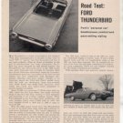 1962 FORD THUNDERBIRD ROAD TEST CAR AD