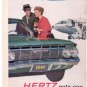 * 1961 HERTZ RENT A CAR CHEVY IMPALA BEL AIR PRINT AD