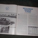 1984 MITSUBISHI MIRAGE TURBO ORIGINAL ROAD TEST 4-PAGE