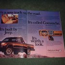 1985 1986 JEEP COMANCHE VINTAGE CAR AD 2-PAGE