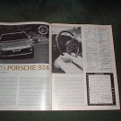 1977 1/2 PORSCHE 924 ORIGINAL ROAD TEST CAR AD 3-PAGE