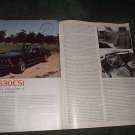 1977 BMW 630CSi 630 CSi ROAD TEST 4-PAGE