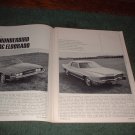 1966 FORD THUNDERBIRD CADILLAC ELDORADO ROAD TEST AD