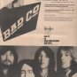 * 1974 BAD COMPANY POSTER TYPE PROMO AD