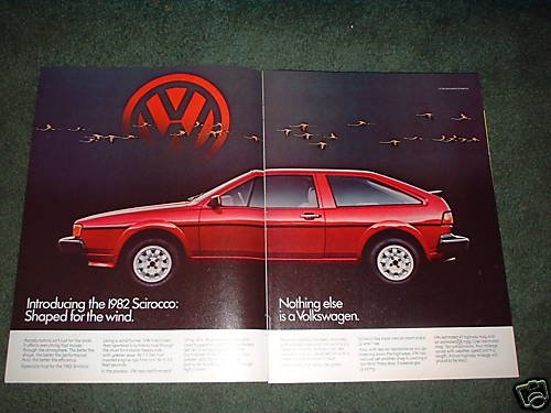 1982 VOLKSWAGEN SCIROCCO CAR AD 2-PAGE