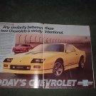 1985 1986 CHEVY CAMARO IROC Z28 CAR AD 2-PAGE