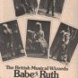 * 1975 BABE RUTH POSTER TYPE PROMO AD