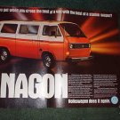 1980 VOLKSWAGEN VW VANAGON BUS CAR AD
