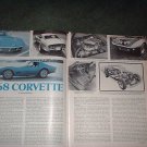 1968 CHEVY CORVETTE ARTICLE AD 5-PAGE