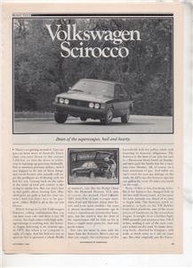 1980 1981 VOLKSWAGEN SCIROCCO ROAD TEST AD 5-PAGE