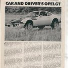 1970 1971 OPEL GT VINTAGE ROAD TEST AD 5-PAGE