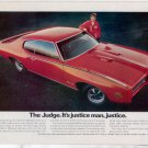1969 1970 PONTIAC GTO THE JUDGE VINTAGE CAR AD