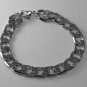 MEN'S DESIGNER SILVER PLATED LINK CHAIN BRACELET NWOT