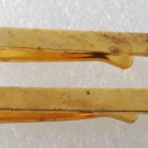 LOT OF 2 ANTIQUE  VINTAGE GOLD PLATED BRASS THIN PLAIN MONEY CLIPS NEW OLD STOCK