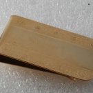 Vintage Gold Plated Brass Engravable Screw Design  Money Clip New Old Stock