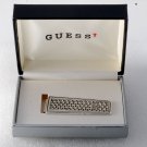 NEW GUESS SILVER AND BLACK ETCHED ? LOGO  DESIGNER MONEY CLIP NIB #705256/40 USA