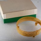 VINTAGE GOLD PLATED AND ACRYLIC BOTTOM VANITY JEWELRY PERFUME DRESSER TRAY NOS