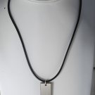 NEW KENNETH COLE DESIGNER DOG TAG STYLE PENDANT ON RUBBER CORD NECKLACE