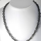 NEW SWANK DESIGNER GUNMETAL PLAIN LINK CHAIN NECKLACE NWOT