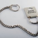 NEW SILVER PLATED LONG CHAIN LARGE SNAP LATCH KEY CHAIN FOB NWT