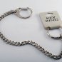 NEW SILVER PLATED LONG CHAIN LARGE SNAP LATCH KEY CHAIN FOB NWT