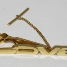 VINTAGE GOLD PLATED BRASS DANTE "LOVE" TIE CLIP